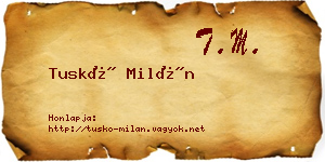 Tuskó Milán névjegykártya