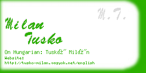 milan tusko business card